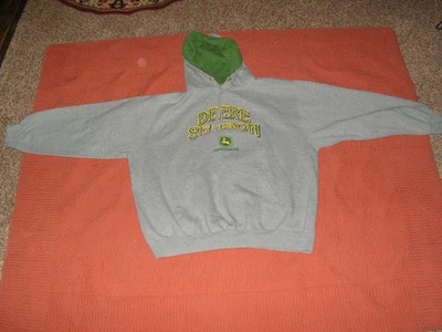 Vintage DEERE SEASON John Deere Hoodie Men's XXL Gray Hunting & Work Sweatshirt - Image 1 of 4