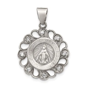 Ciondolo Madre Benedetta Anticato in Argento Sterling e Zirconi - Foto 1 di 3