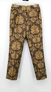 NEU Talbots Vintage Hose braun gold Seide & Wolle Damast Jacquard komplett gefüttert 6P - Bild 1 von 23
