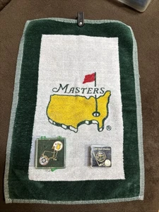 Bolsa de golf vintage Masters 11" x 15,5" toalla con clip verde Augusta Nat'l - Imagen 1 de 11