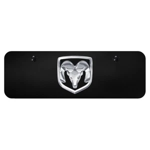 Licensed Black Mini License Plate w/Chrome OEM Logo for Dodge RAM - AUGD1503 - Bild 1 von 2