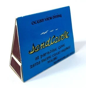 Paradise Cove Malibu CA Sandcastle Restaurant Matches A Frame Unstruck PCH 1970s - Foto 1 di 9