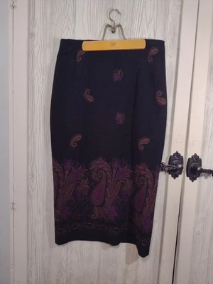 Saia maxi feminina RL Richard Paisley 16 veludo roxo - Imagem 1 de 4