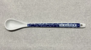 "Cuchara vintage St. Dalfour Parfait porcelana mermelada condimento cuchara 7"" largo azul" - Imagen 1 de 4