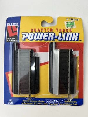 HO Gauge Life Like Trains Adaptor Track POWER-LINK 2pc Pack #21314 - Image 1 of 4