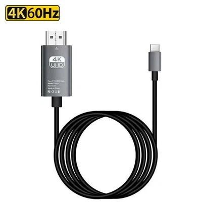 Cable USB C a HDMI Tipo C Macho a HDMI Macho Cable 4K Para Macbook Chromebook Foto 1 de 4