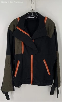 Chaqueta pulóver utilitaria de manga larga de algodón negra de Zara para mujer talla mediana Foto 1 de 4