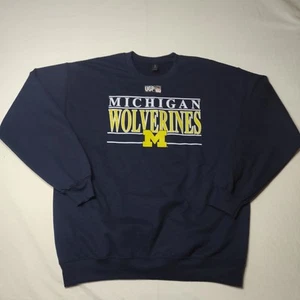 Neu ohne Etikett Michigan Wolverines L Sweatshirt mit Rundhalsausschnitt marineblau Pullover Gildan schwere Mischung - Bild 1 von 9