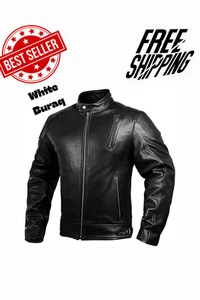Herren Lammleder Leder Motorrad Jacke mit CE Rüstung - Cafe Racer Fahrausrüstung - Bild 1 von 3