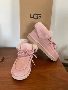 UGG DIARA ROSA ROSA LANA SCAMOSCIATA STIVALETTI POLSINO PANTOFOLE SCARPA TAGLIA 6 DONNA - Foto 1 di 11