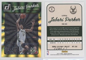 2016-17 Panini Donruss Yellow Holo Laser /25 Jabari Parker #6