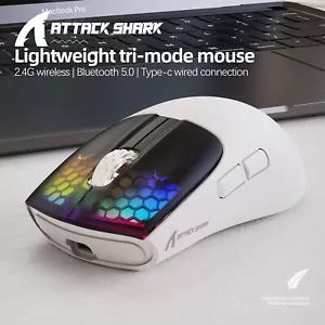 X5 Wireless Gaming Mouse with 3 Modes BT 5.1/2.4Ghz/USB-C PAW3212 for PC/Tablet - Picture 1 of 15
