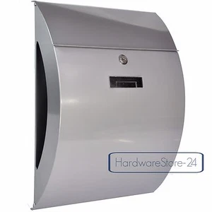 Groß Briefkasten SILBER Wandbriefkasten NEU 450x330 C4 XXL Zeitungsfach - Bild 1 von 5
