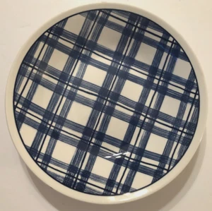 IKEA Churchill Great Britain Soup Bowl Blue Plaid Coupe CCH27 Vintage 70s 80s - Picture 1 of 2