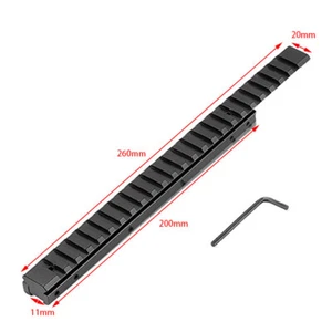Rail Adapter 11mm to 20mm Picatinny Mount Low Profile 260mm/ 24Slots - Picture 1 of 9