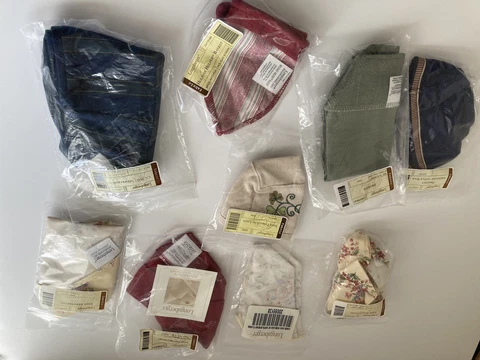 Longaberger Fabric Basket Liners Lot Of 8 Small & Medium New In Package Cotton Cover