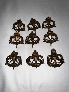 Set Of 10 ANTIQUE VINTAGE Brass VICTORIAN FURNITURE Hardware PULLS Handles - Picture 1 of 4