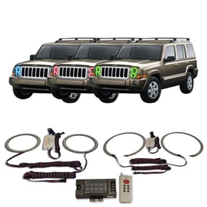 RGB Multi Color RF Headlight Halo kit for Jeep Commander 06-10 - Foto 1 di 6