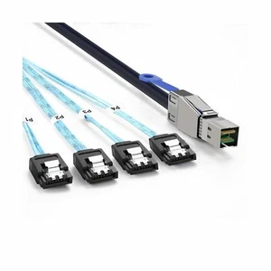 New1M Mini SAS to Sata Cable External Mini SAS HD SFF 8644 to 4 Sata Serial - Picture 1 of 8