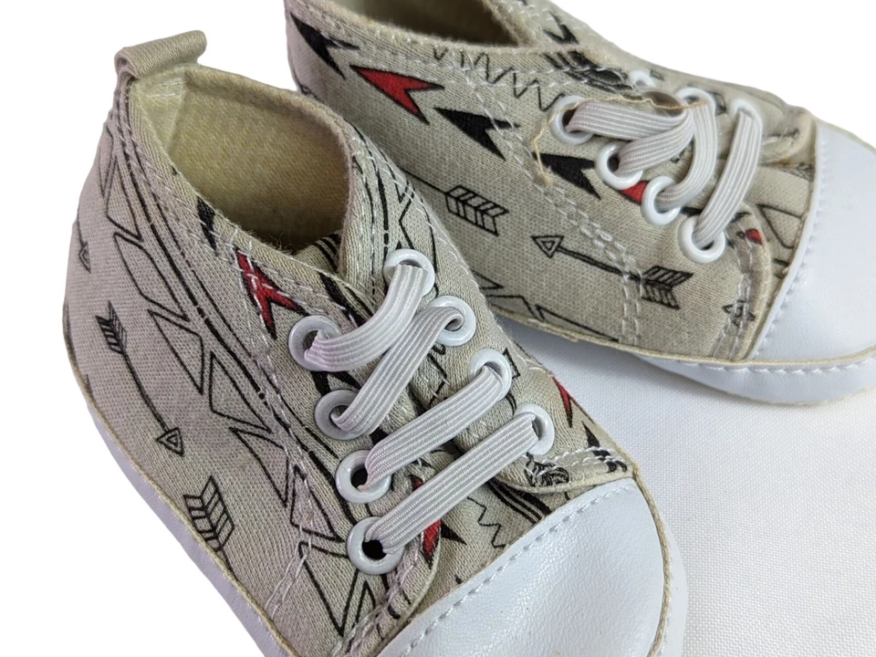 Baby Gear size 6 to 9 Months Arrow Head Print Sneakers Crib Shoes Southwestern - Image 1 of 4