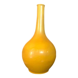 1950s Mid Century Chinese Asian Ceramic Vase Yellow Table Lamp Base - Picture 1 of 14