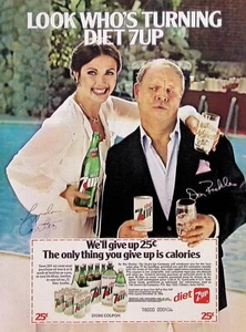 VINTAGE 1980s Print Ad ~Diet 7up ~Look Who's Turning...Lynda Carter, Don Rickles - Picture 1 of 1