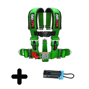Green 3in 5 point Harness w/ Bypass Plug for Polaris RZR Turbo R PRO XP Ace - Bild 1 von 9