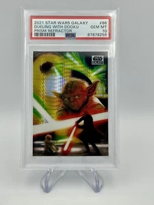 2021 Topps Star Wars Galaxy Dueling with Dooku Prism Refactor #86 58/75 PSA 10 - Picture 1 of 9