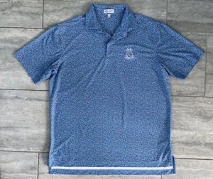 Peter Millar Sommer Komfort Polo groß blau orange Vogel Sharon Golfschläger Logo - Bild 1 von 5