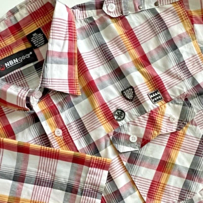 Camisa NBN Gear Para Hombres 3XL 3XXX Cuadros Preppy Informal y2k Gorpcore Hipster Costera Foto 1 de 4