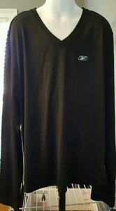 Jungen Shirt Reebok Play Dry Langarm schwarz V-Ausschnitt Sport Gym M/Medium - Bild 1 von 5