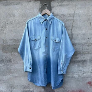 Camicia Chambray anni 40 US Navy pre/prima guerra con tasche a patta - Foto 1 di 7