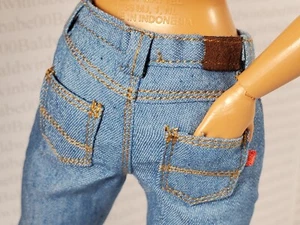 N30 C~ 11.5" CURVY MADE TO MOVE FITS KEN BUFF DOLL SIZE BLUE POCKET JEANS PANTS - Picture 1 of 24