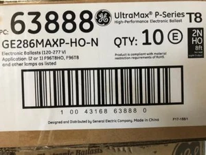 10 Pieces GE 63888 GE286MAXP-HO-N 120-277V FOR 1 OR 2 T8 HO LAMP BALLAST - Picture 1 of 2