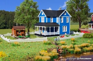 Kibri 38841 Casa a due piani - Blu HO 1:87 Kit smontato - Foto 1 di 2