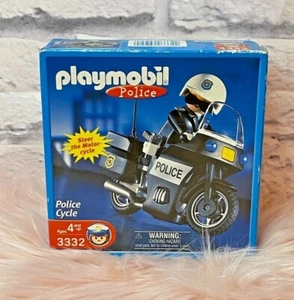 Playmobil Police Cycle 3332 Motorcycle Officer Geobra New IN Box - Picture 1 of 6