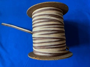 VINTAGE RIBBONETTE SPOOL CURLING RIBBON CHICAGO PRINTED STRING CO. RIBBED STRIPE - Picture 1 of 6