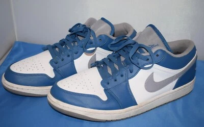 Zapatos para hombre Nike Air Jordan 1 bajos azul verdadero cemento talla 10,5 553558-412 ~ F3#12 Foto 1 de 4