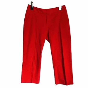 Ladies Papaya Red Cotton Trousers Size 10 Matalan Zip Close - Picture 1 of 8