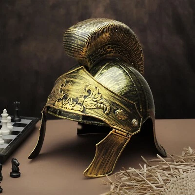 Hombres Prendas para la cabeza Armadura troyana Casco romano Decoración Guerrero Caballero Medieval Duradero Foto 1 de 4