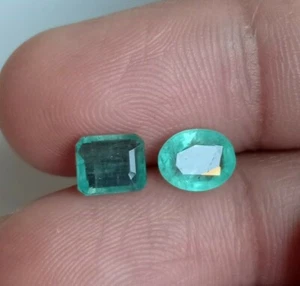 Achteck Oval Smaragd Set für Paar Schmuck Natürlicher Smaragd Lose Edelstein - Bild 1 von 4