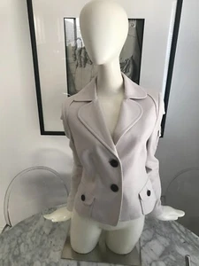 Women's AKRIS Punto Ivory Winter White Wool Angora Blend Jacket Blazer Size 8 - Picture 1 of 9