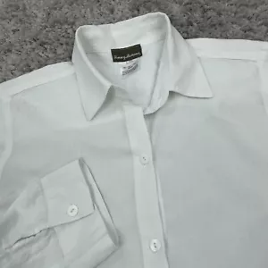 Tommy Bahama Crinkle Boyfriend Shirt Cover-Up Women's Size Medium White USA Made - Picture 1 of 13