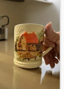 Vintage Set of 4 Sears Roebuck & Co. Coffee Mug Cup Farm Barnyard Made in Japan - Picture 1 of 9