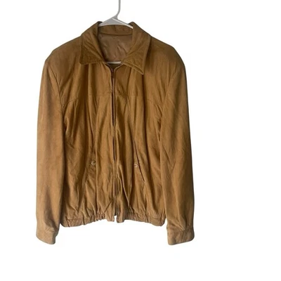 Scully Leatherwear Vintage 90s Size 44 XL Camel Tan Suede Western Bomber Jacket - Image 1 of 4