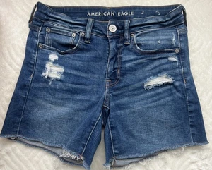 American Eagle Midi Super Stretch Denim Damen Jeansshorts Größe 2 - Bild 1 von 12