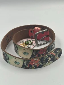 New Christian Audigier Belt Ed Hardy Kids Designer Skulls Rhinestones Vintage - Picture 1 of 9
