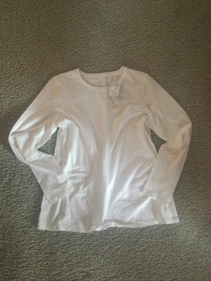 Camiseta J Pure Jill Manga Larga Algodón Elástico Pima Algodón Blanco Pequeña Pequeña Pequeña Foto 1 de 4