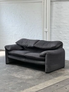Cassina Maralunga 2-Seater Design Grey Black Bicolore Original Magistretti Italy - Bild 1 von 10