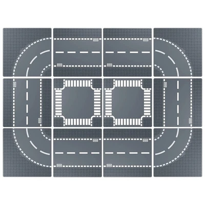 Placas base de carretera para bloque de construcción de ciudad, 12 placas de calle, base de carretera de 10"x10"... Foto 1 de 4